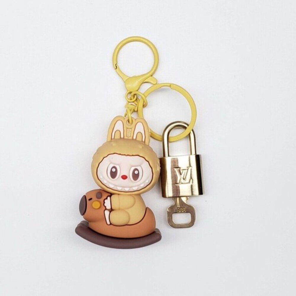 Louis Vuitton Authentic Gold Padlock 🔑 Key + Stylish Bag Unbranded Labubu Charm